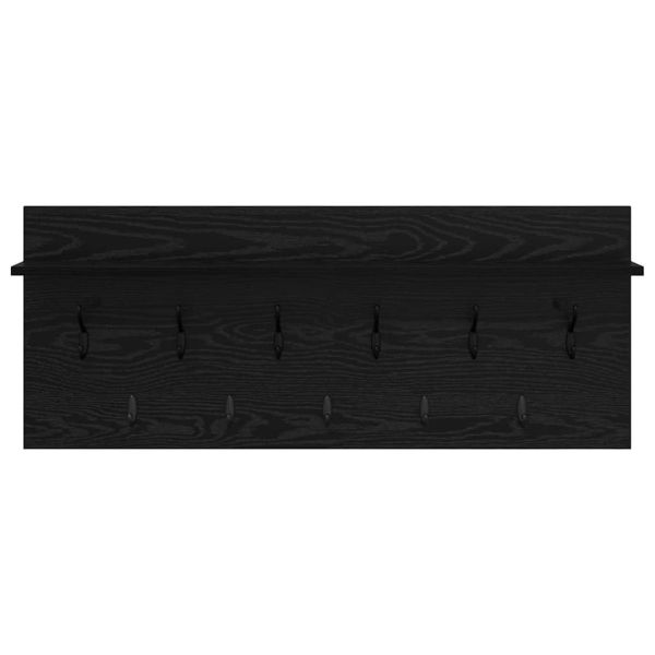 Стенен закачалка за палта с рафт Черния дъб 100 x 40 x 12 см