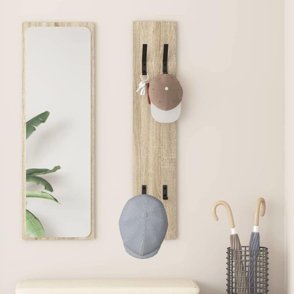 Стенен закачалка за палта дъб сонома 20 x 1.5 x 100 см