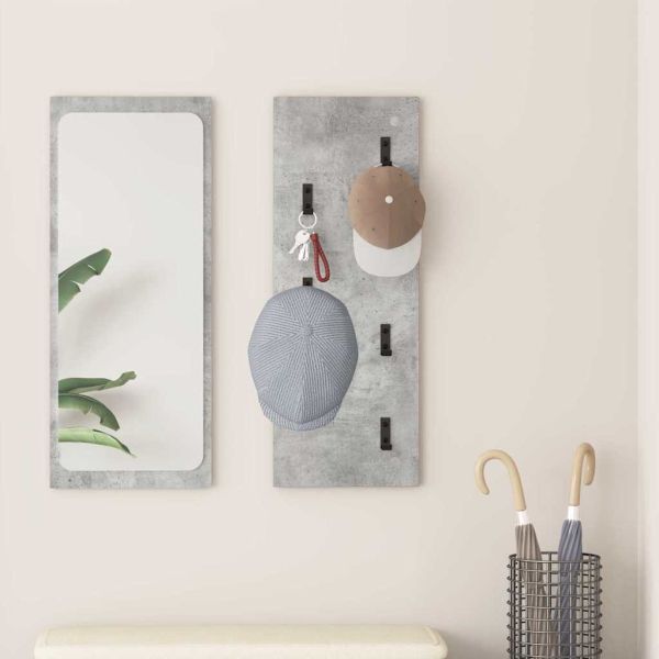 Стенен закачалка за палта Циментено сиво 30 x 1,5 x 80 см