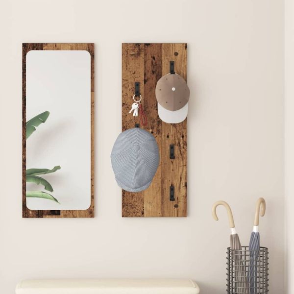 Стенен закачалка за палта Старо дърво 30 x 1,5 x 80 см