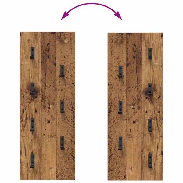 Стенен закачалка за палта Старо дърво 30 x 1,5 x 80 см