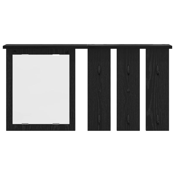 Стенен закачалка за палта с рафт Черен дъб 85 x 10 x 45 см