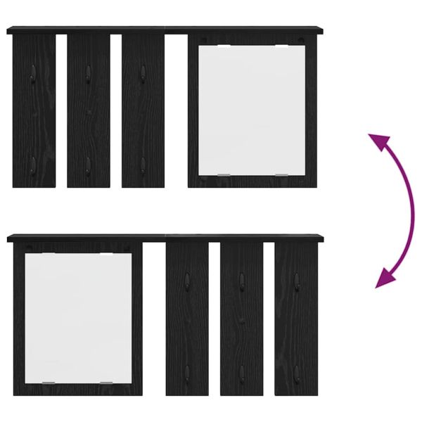 Стенен закачалка за палта с рафт Черен дъб 85 x 10 x 45 см