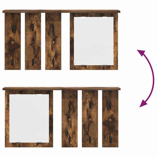 Стенен закачалка за палта с рафт Опушен дъб 85 x 10 x 45 см