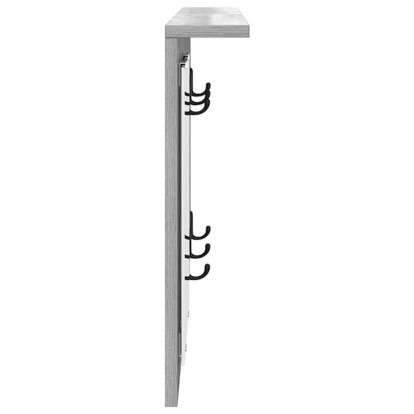 Стенен закачалка за палта с рафт Сив сонома 85 x 10 x 45 см
