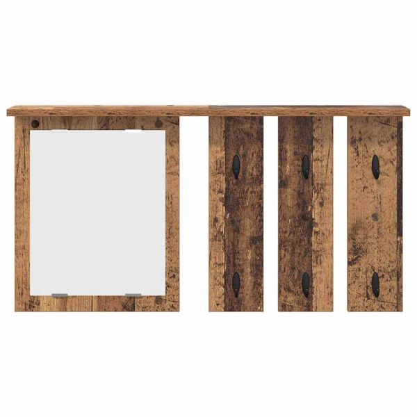 Стенен закачалка за палта с рафт Старо дърво 85 x 10 x 45 см