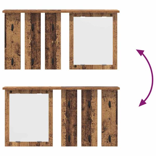 Стенен закачалка за палта с рафт Старо дърво 85 x 10 x 45 см