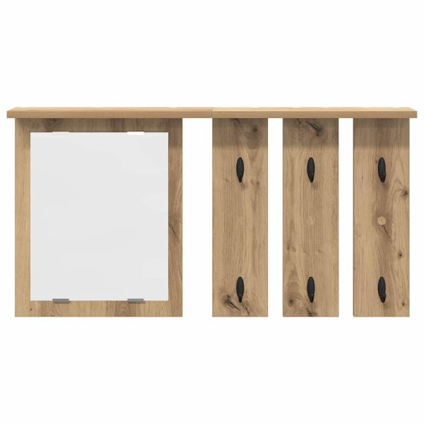 Стенен закачалка за палта с рафт дъб артизан 85 x 10 x 45 см