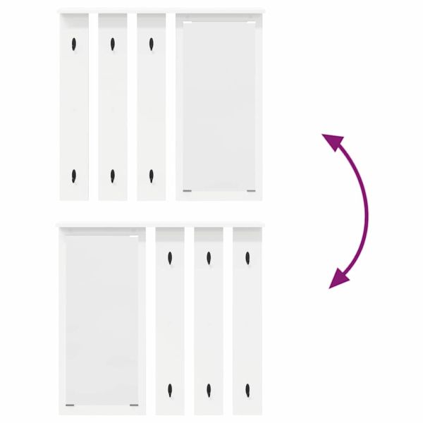 Стенен закачалка за палта Бяло 84 x 10 x 80 см Инженерно дърво