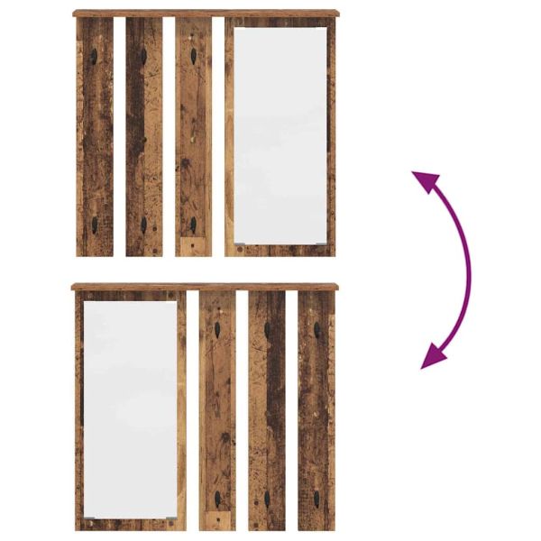 Стенен закачалка за палта с рафт Старо дърво 84 x 10 x 80 см