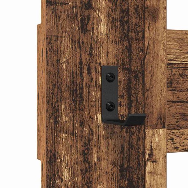 Стенен закачалка за палта Старо дърво 65 x 3 x 100 см