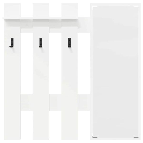 Стенен закачалка за палта със съхранение Бяло 100 x 10 x 100 см