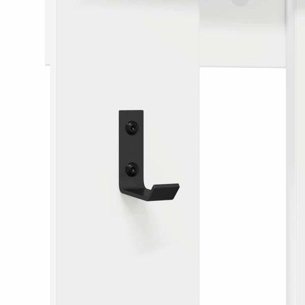 Стенен закачалка за палта със съхранение Бяло 100 x 10 x 100 см