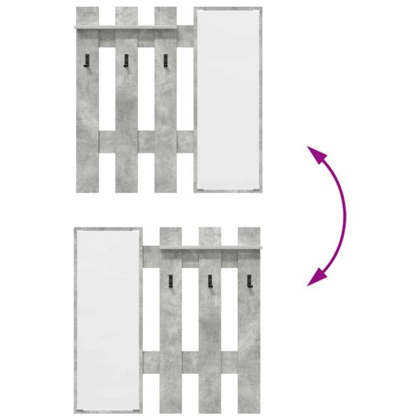 Стенен закачалка за палта Циментено сиво 100 x 10 x 100 см