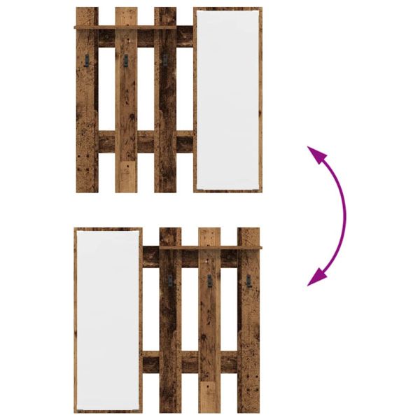 Стенен закачалка за палта Старо дърво 100 x 10 x 100 см