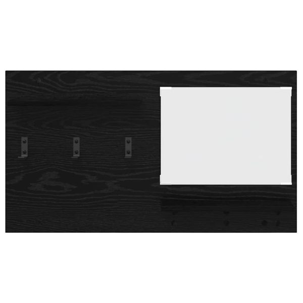 Стенен закачалка за палта с рафт Черния дъб 90 x 10 x 50 см