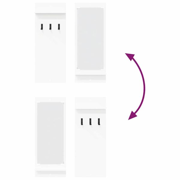 Стенен закачалка за палта Бяло 70 x 10 x 90 см Инженерно дърво