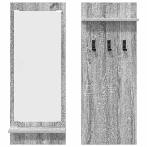 Стенен закачалка за палта с рафт Сив Сонома 70 x 10 x 90 см