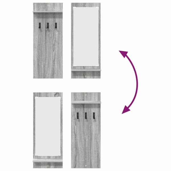Стенен закачалка за палта с рафт Сив Сонома 70 x 10 x 90 см