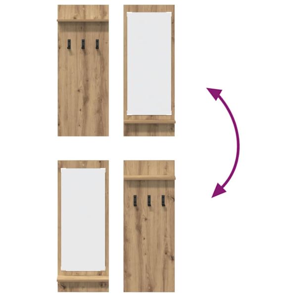Стенен закачалка за палта Дъб 70 x 10 x 90 см Инженерно дърво
