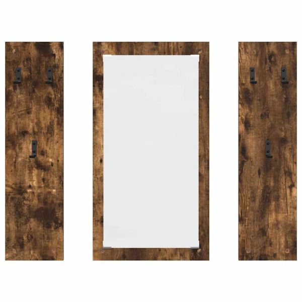 Стенен закачалка за палта с огледало Димян дъб 96 x 1,5 x 90 см