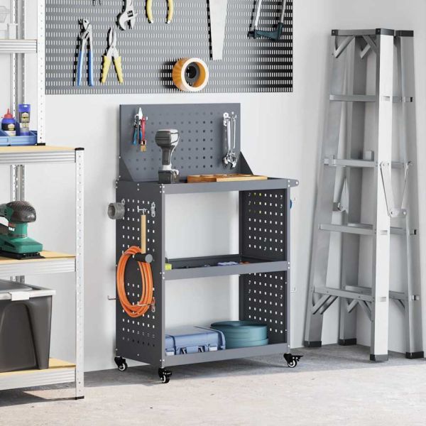 Карача за инструменти с рафт с колело Антрацит 65 x 35 x 111 см