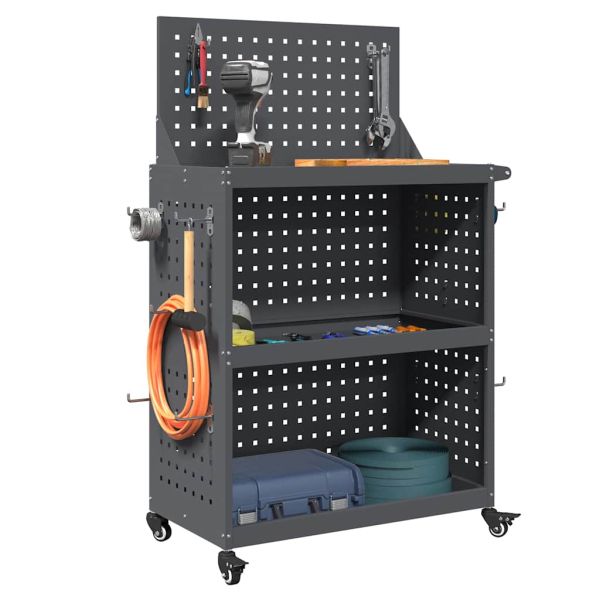 Карача за инструменти с рафт с колело Антрацит 65 x 35 x 111 см