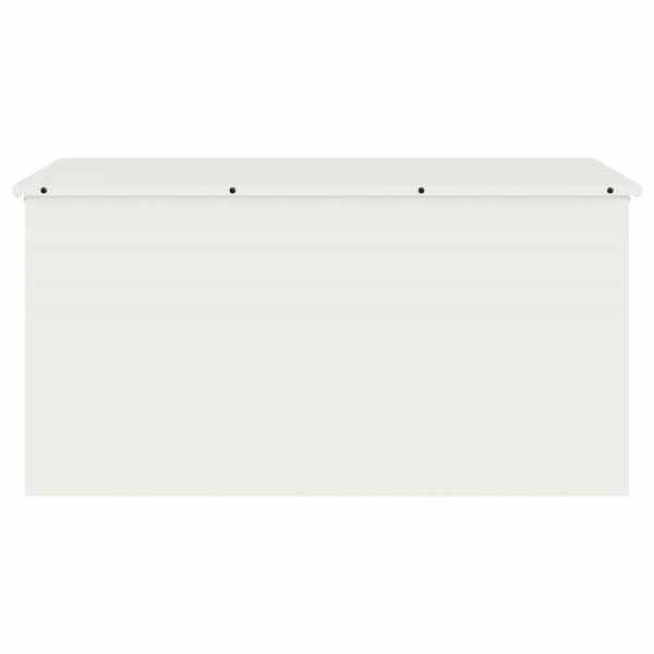 Кутия за съхранение на открито Бяло 100 x 50,5 x 50 см Стомана