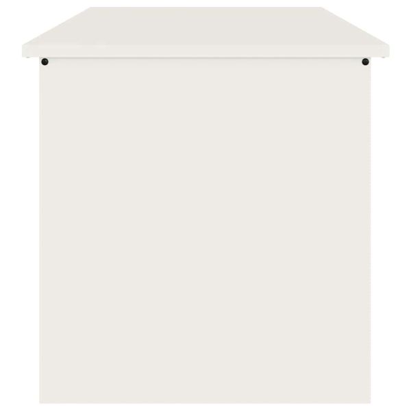 Кутия за съхранение на открито Бяло 80 x 50,5 x 50 см Стомана