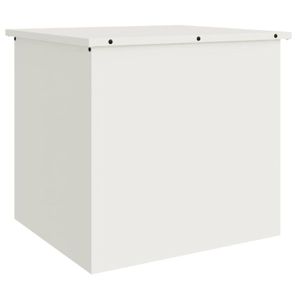 Кутия за съхранение на открито Бяло 55 x 50,5 x 50 см Стомана