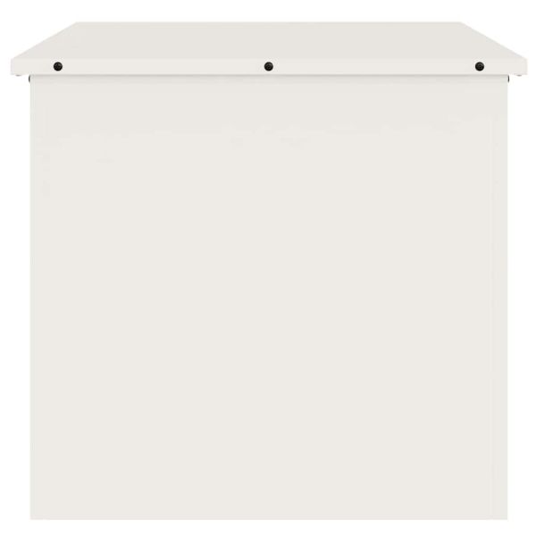 Кутия за съхранение на открито Бяло 55 x 50,5 x 50 см Стомана