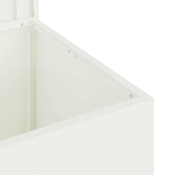 Кутия за съхранение на открито Бяло 55 x 50,5 x 50 см Стомана