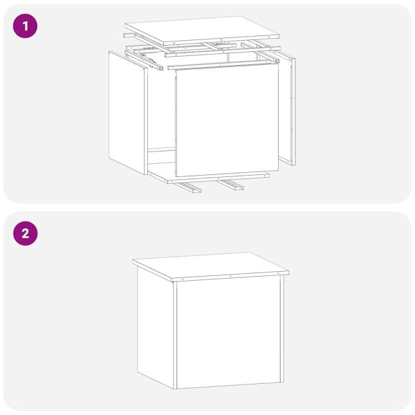 Кутия за съхранение на открито Бяло 55 x 50,5 x 50 см Стомана