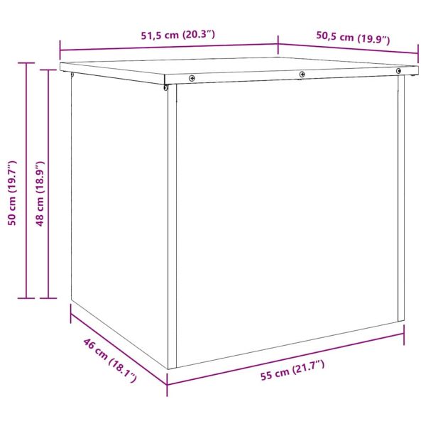 Кутия за съхранение на открито Бяло 55 x 50,5 x 50 см Стомана