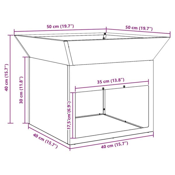 Огнище Черно 50 x 50 x 40 cm Стомана