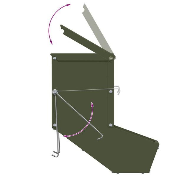 Хранилка за зайци Маслинено зелено 17,5 x 26 x 28,5 см