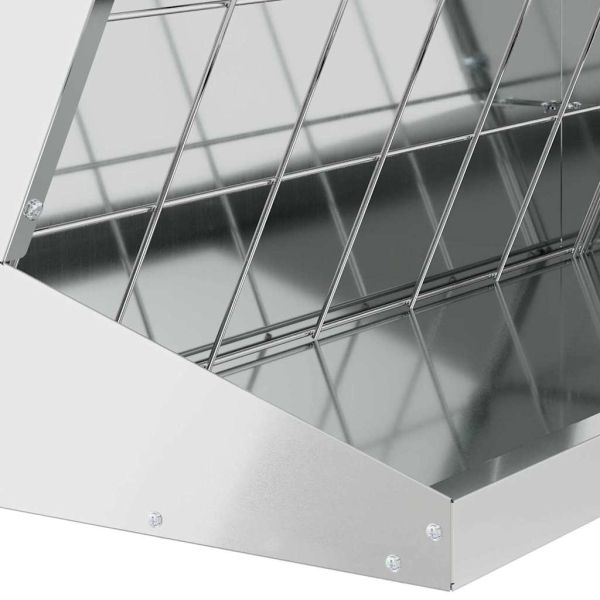 Хранилка за сено Сребрист 71 x 33 x 70 см Галванизирана стомана