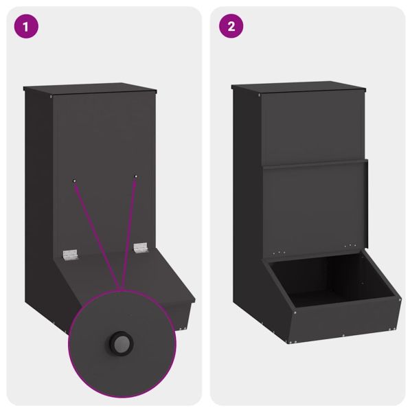 Фидер за свине Черно 55 x 38 x 76 см Студено валцована стомана