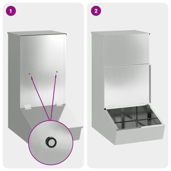 Фидер за свине Сребрист 55 x 38 x 76 см Галванизирана стомана