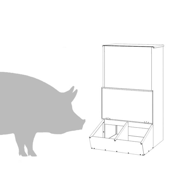 Фидер за свине Черно 55 x 51 x 91,5 см