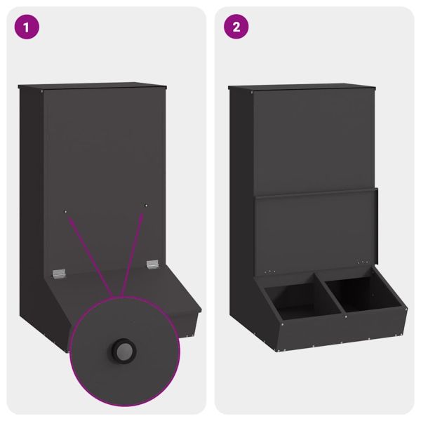 Фидер за свине Черно 55 x 51 x 91,5 см