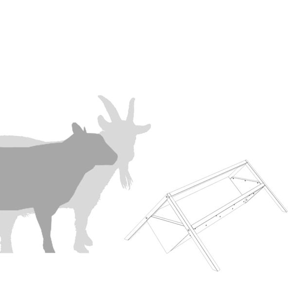 Тръба за хранене на добитък Сребрист 111 x 76 x 38 см