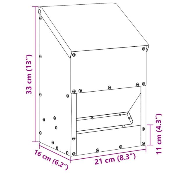Кокошарник Черно 21 x 16 x 33 см Студено валцована стомана