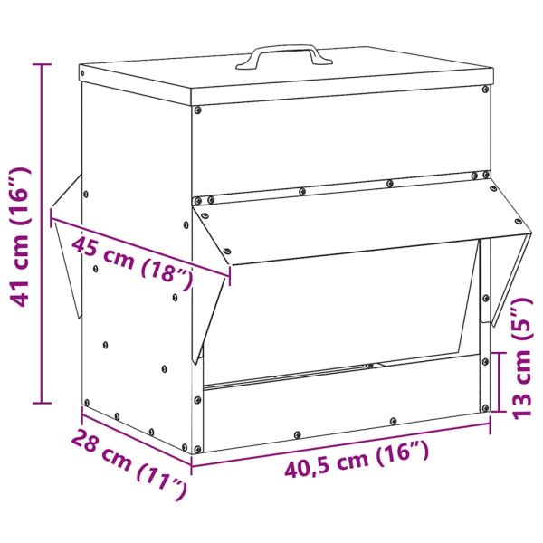 Кокошарник Черно 40,5 х 45 х 41 см Студено валцована стомана