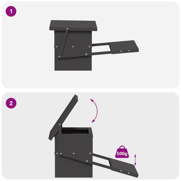 Кокошка Т ределна хранилка Черно 48,5 x 39,5 x 19 см