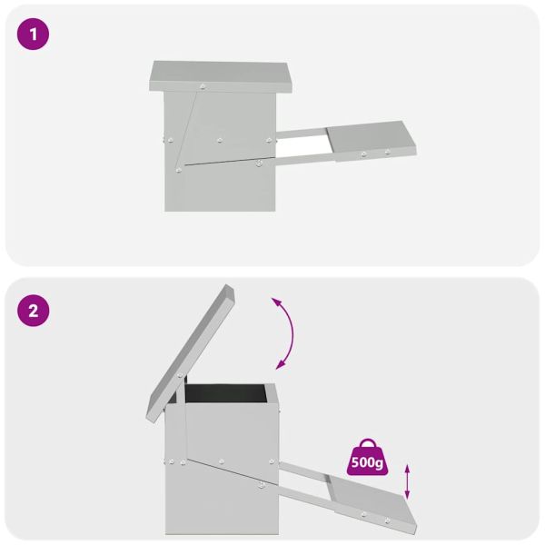 Кокошка Т ределна хранилка Сребрист 48,5 x 39,5 x 19 см