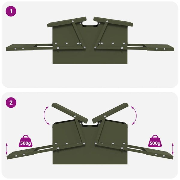 Кокошка Т ределна хранилка Маслинено зелено 75 x 53 x 20,5 см