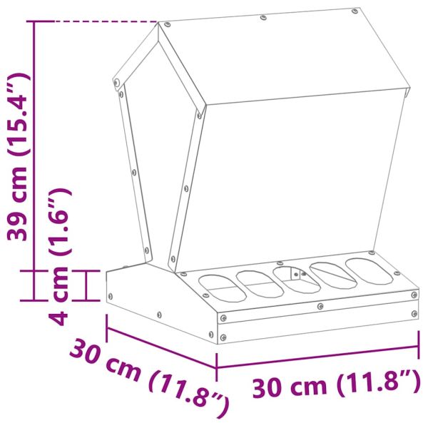 Кокошарник Черно 30 x 30 x 39 см Студено валцована стомана