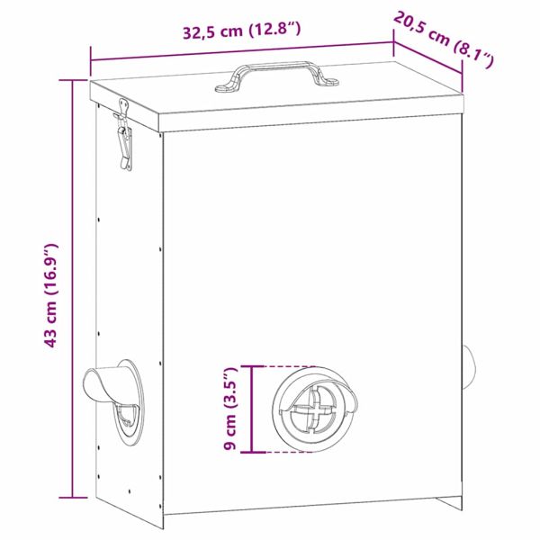 Кокошарник Сребрист 32,5 x 20,5 x 43 см Галванизирана стомана