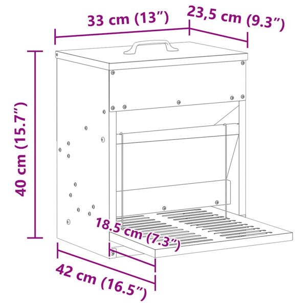 Кокошка Т ределна хранилка Черно 33 x 42 x 40 см